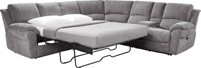 Kenmore Heights Charcoal 5 Pc Power Reclining Gel Foam Sleeper Sectional - Thumbnail - Image 1
