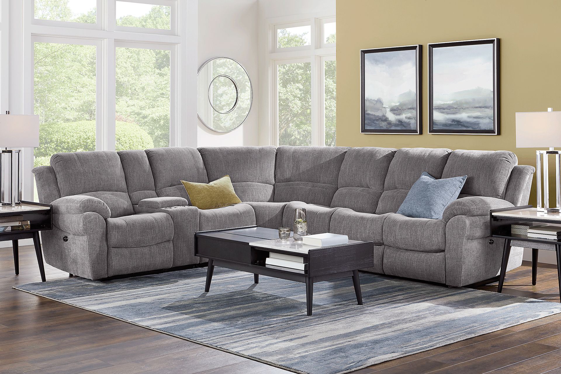 Kenmore Heights Charcoal 7 Pc Power Reclining Sectional - Image 2