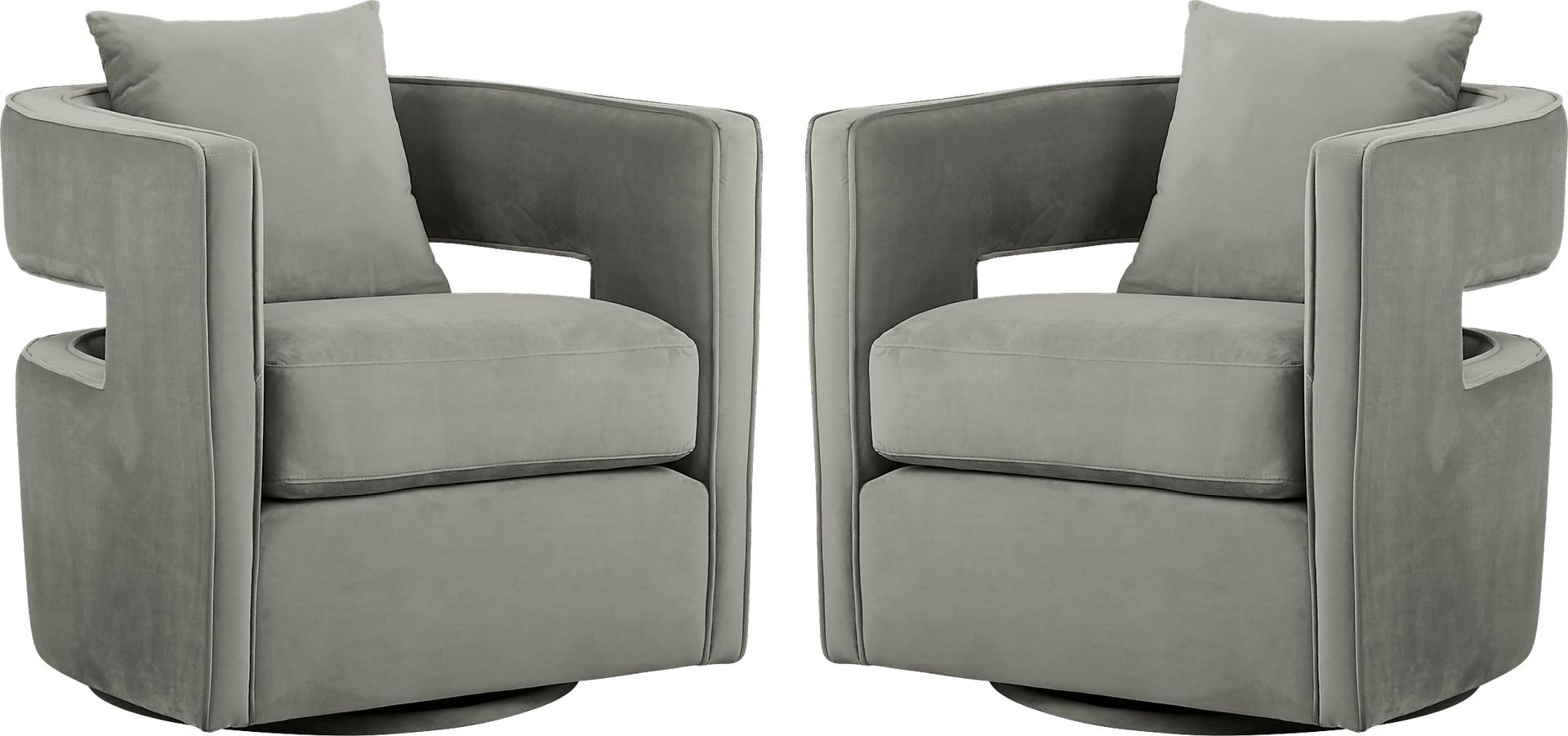 Kennedy Gray Swivel Chair (Set of 2) - Image 1