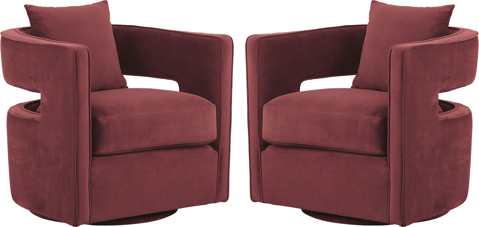 Kennedy Maroon Swivel Chair (Set of 2) - Image 1