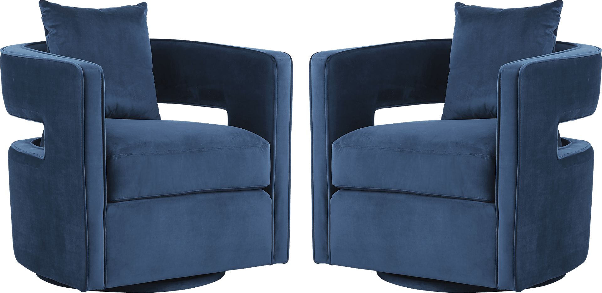 Kennedy Navy Swivel Chair (Set of 2) - Image 1