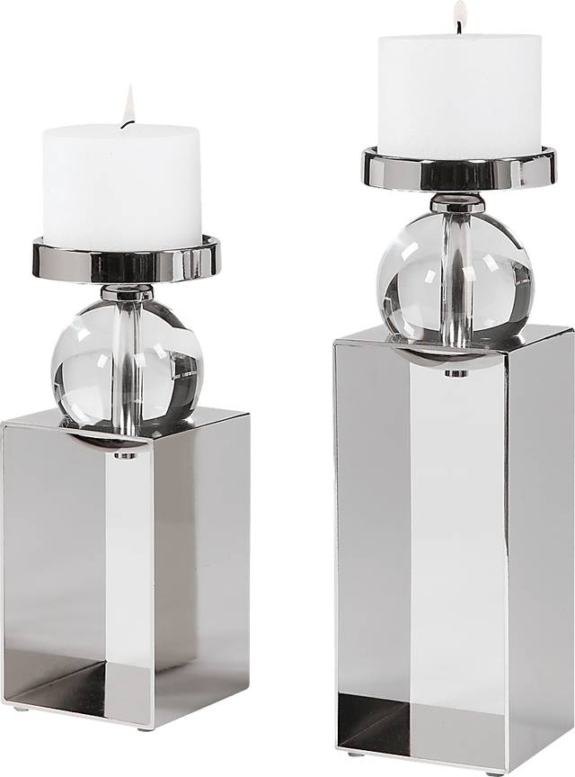 Kenoisha Nickel Candle Holder, Set of 2 - Thumbnail - Image 1