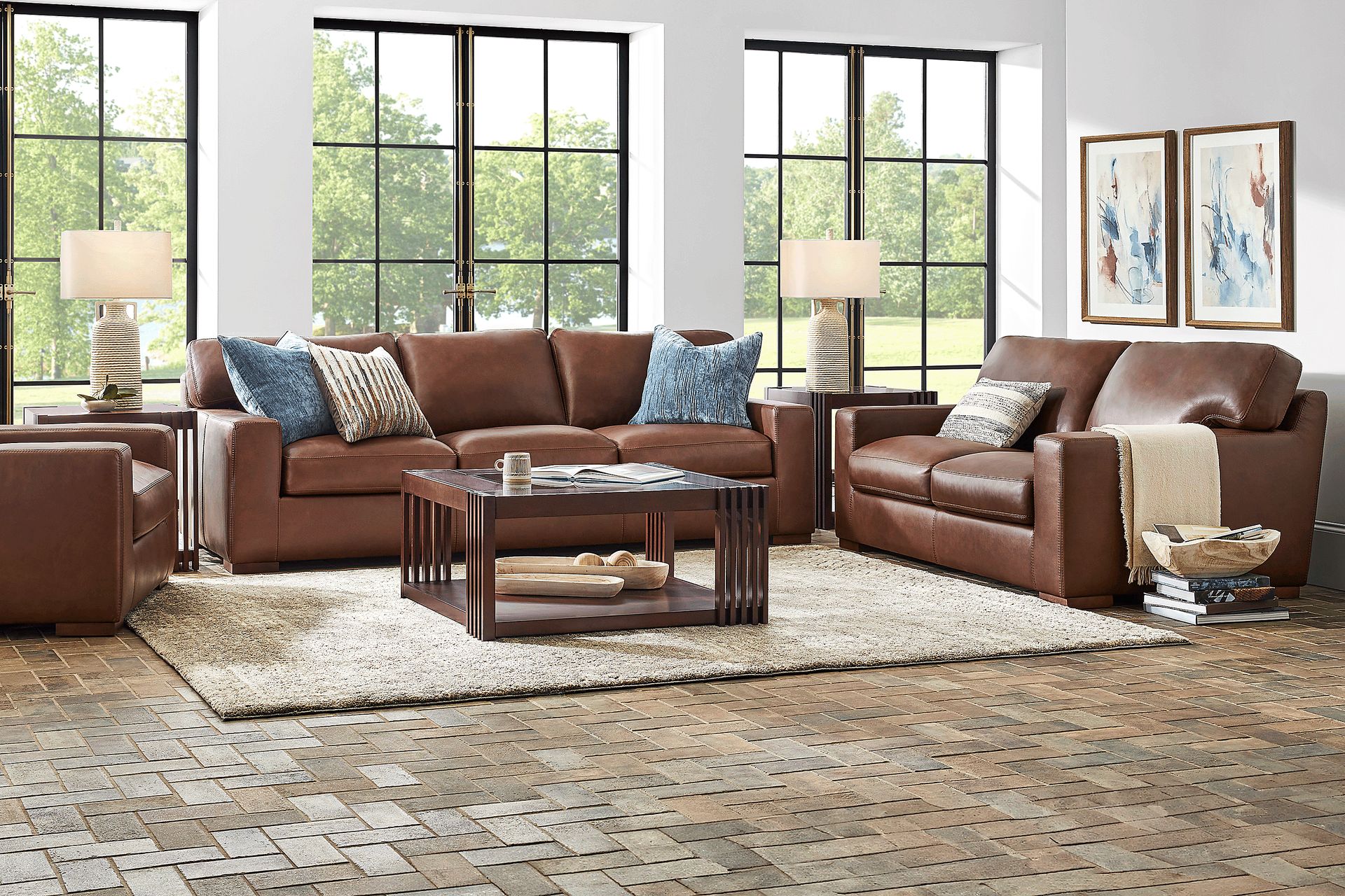 Kensington Coffee 2 Pc Leather Living Room - Image 1
