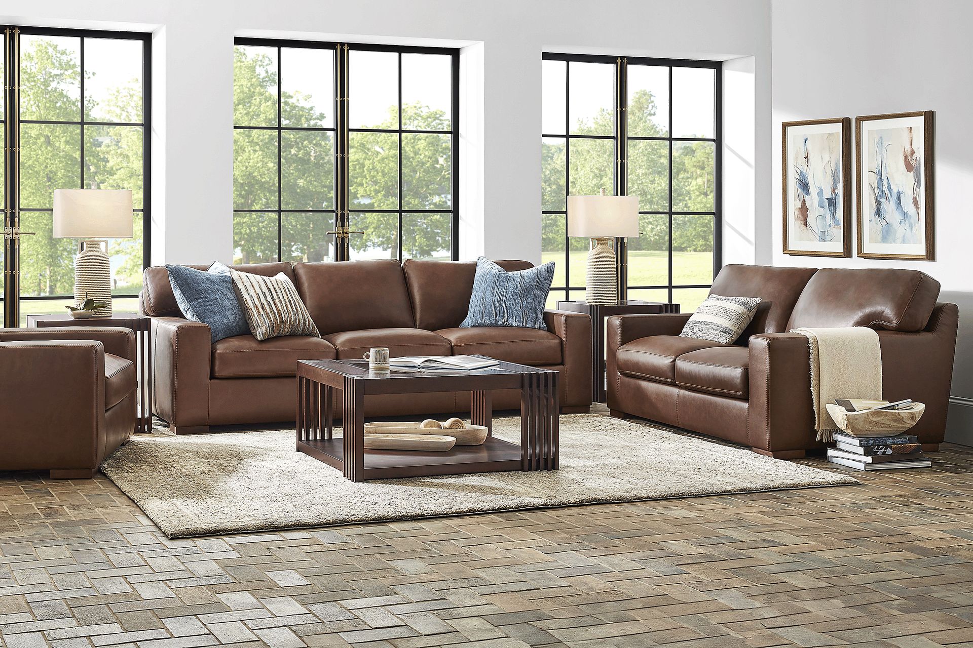 Kensington Coffee Leather Sofa - Image 2