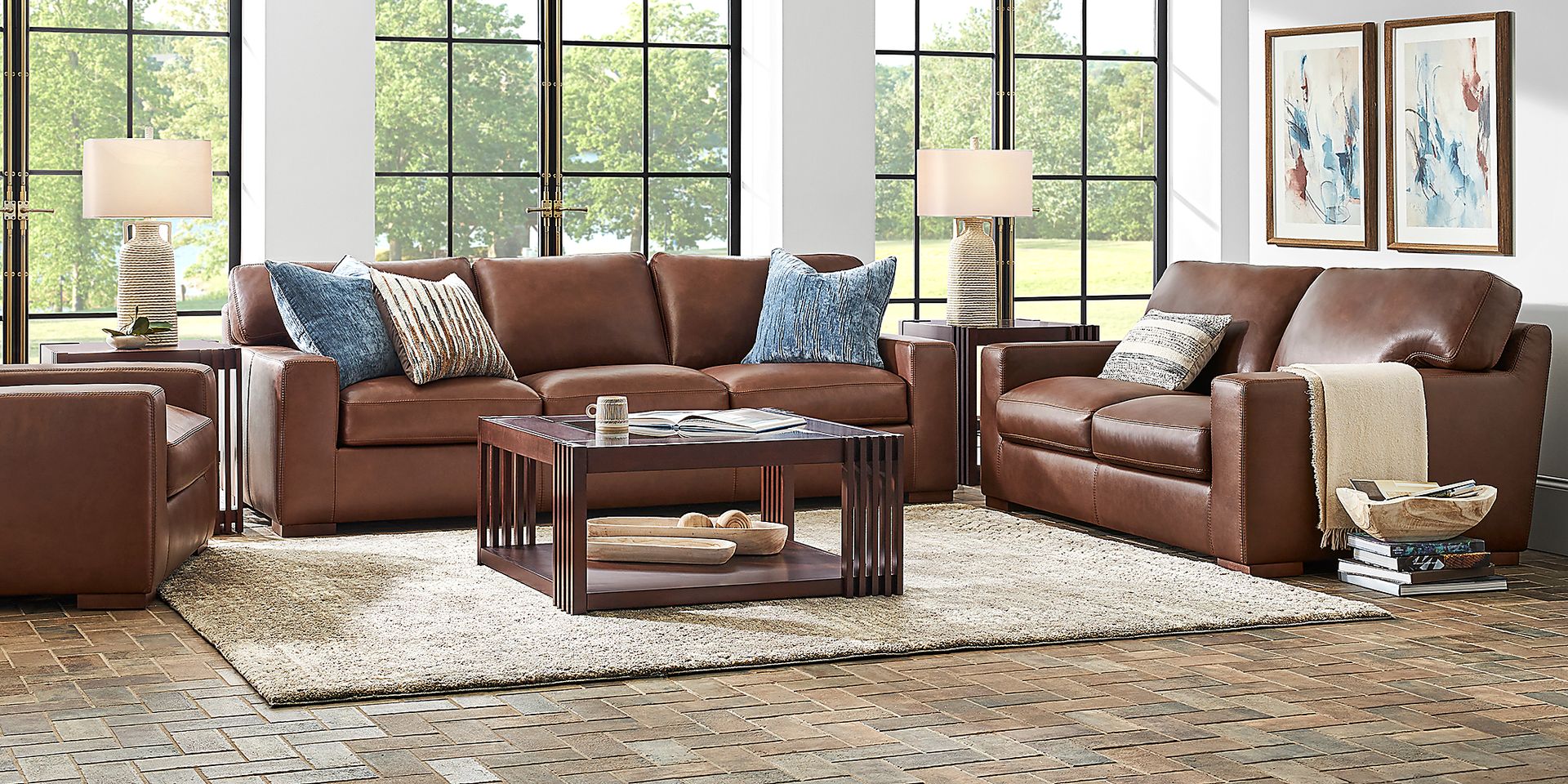 Kensington Coffee Leather Sofa - Image 2