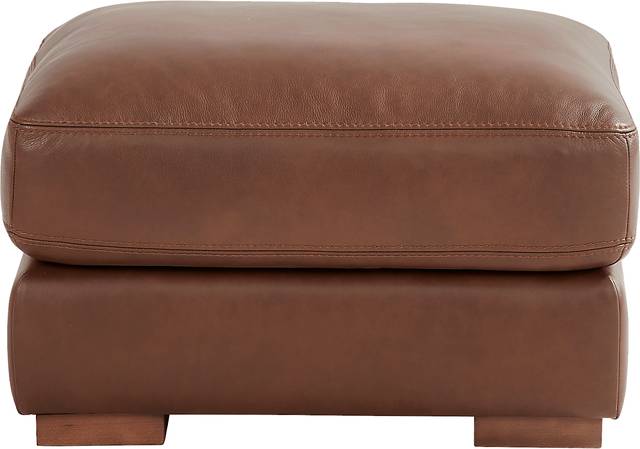Kensington Coffee Leather Ottoman - Thumbnail - Image 2
