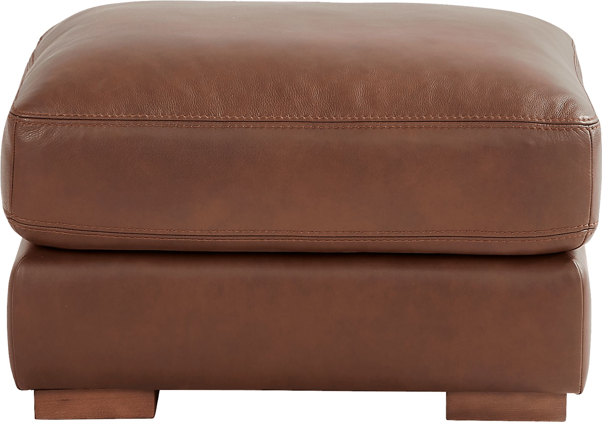 Kensington Coffee Leather Ottoman - Image 2