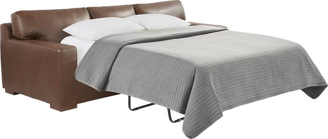 Kensington Coffee Leather Sleeper Sofa - Thumbnail - Image 2