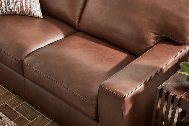 Kensington Coffee Leather Sofa - Thumbnail - Image 4