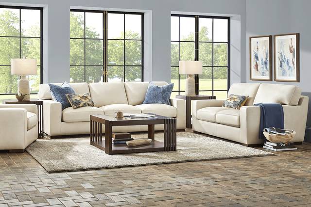 Kensington Oyster Leather Sofa - Thumbnail - Image 2