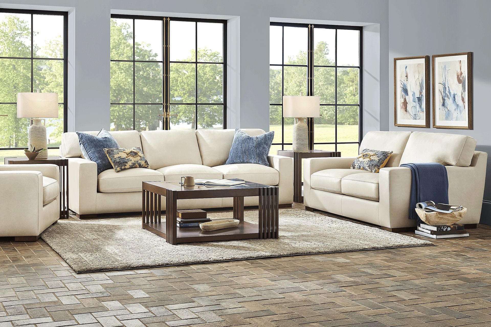 Kensington Oyster Leather Sofa - Image 2