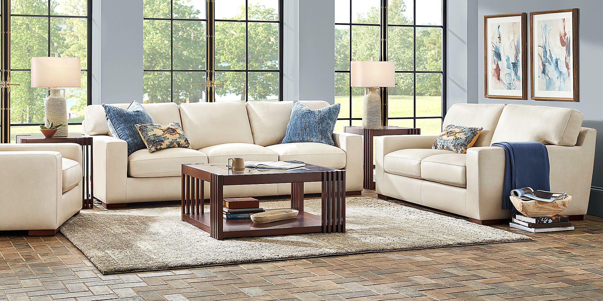 Kensington Oyster Leather Sofa - Image 2