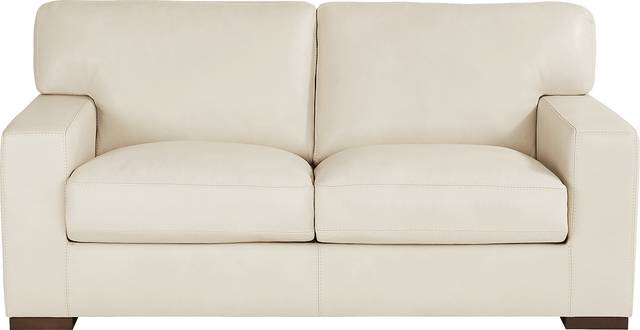 Kensington Oyster Leather Loveseat - Thumbnail - Image 1