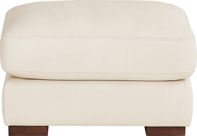 Kensington Oyster Leather Ottoman - Thumbnail - Image 2