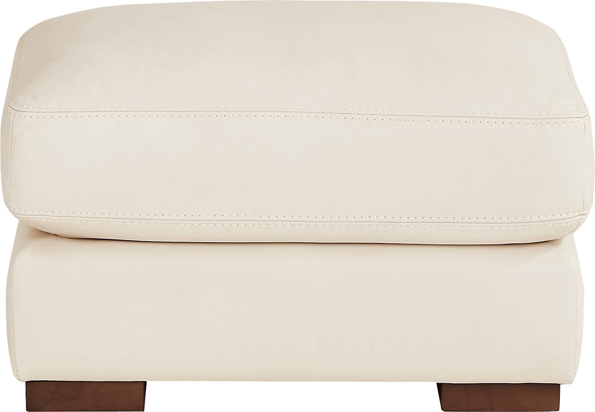 Kensington Oyster Leather Ottoman - Image 2