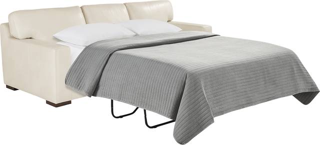 Kensington Oyster Leather Sleeper Sofa - Thumbnail - Image 2