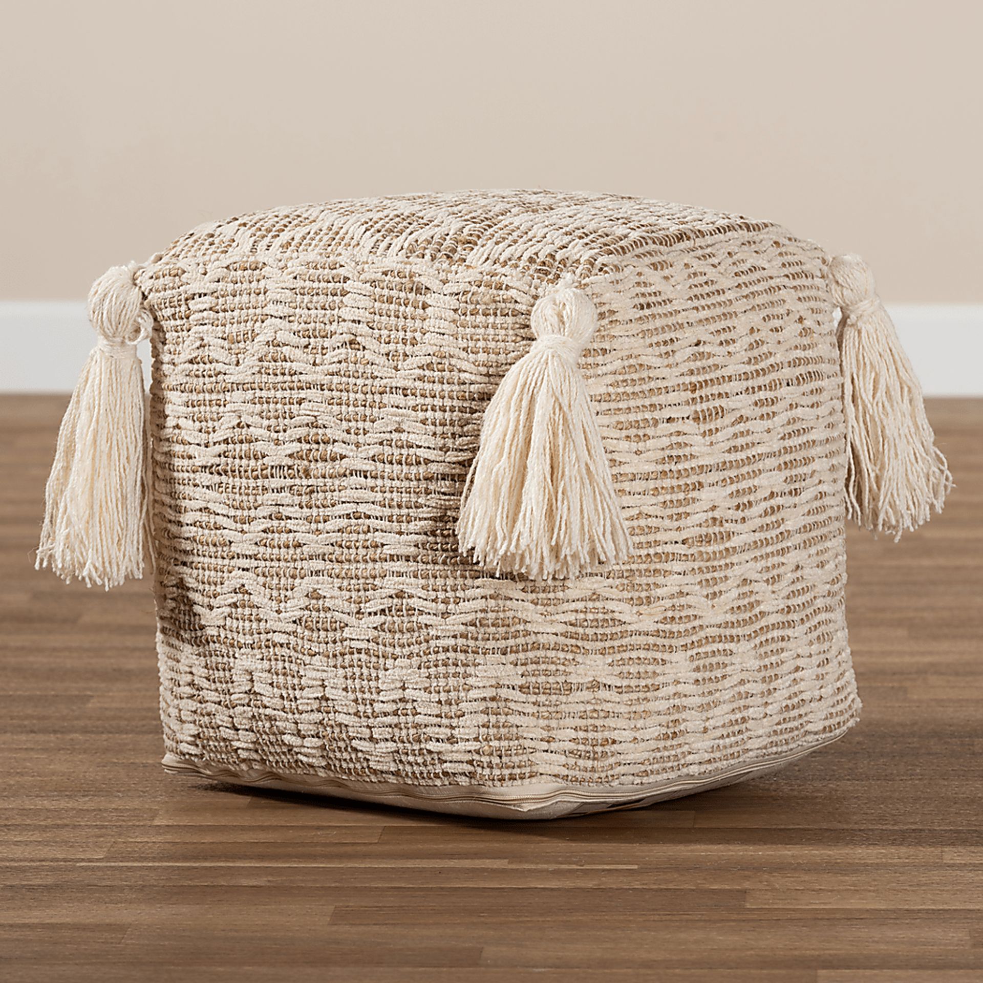 Kentmont Lane Natural Pouf - Image 4