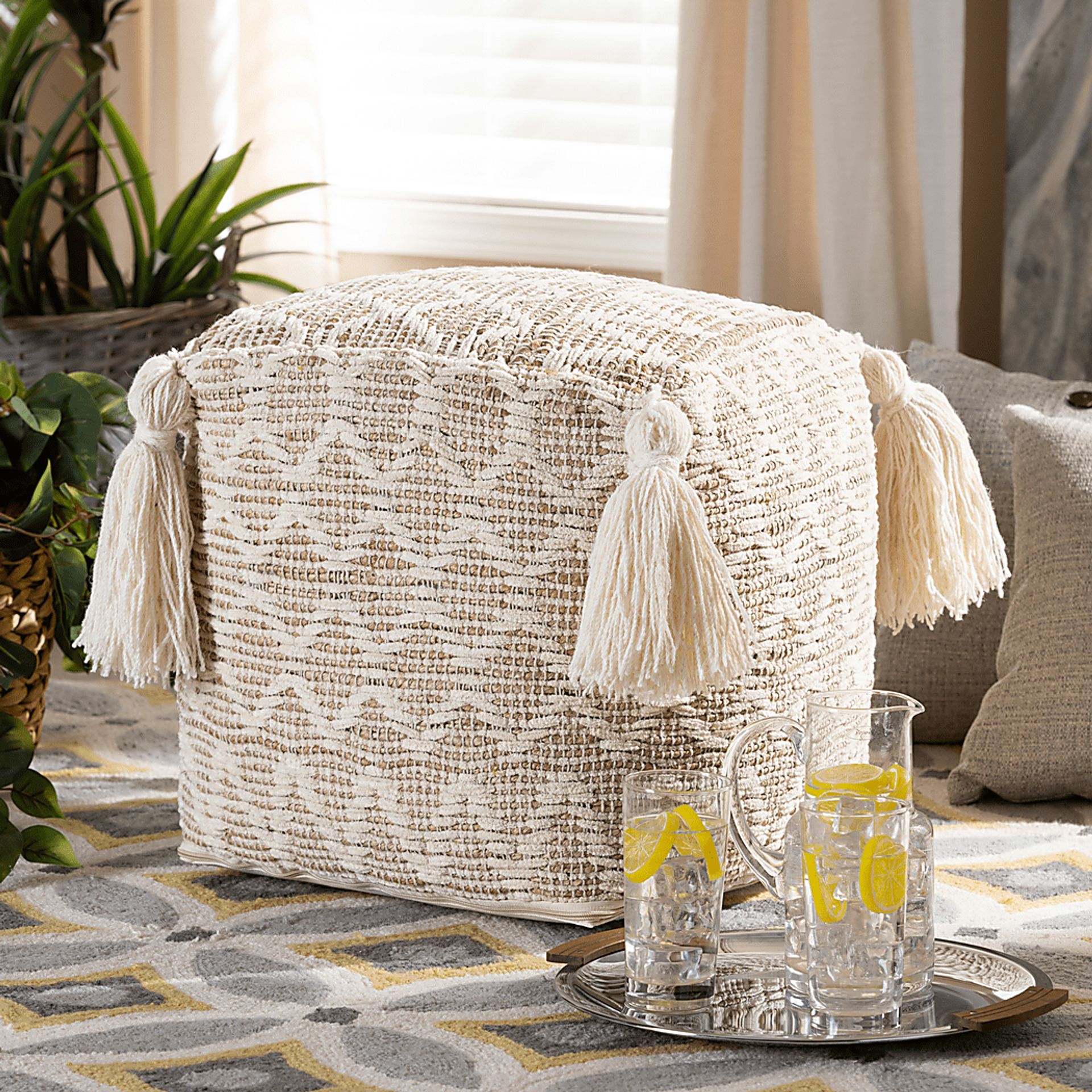 Kentmont Lane Natural Pouf - Image 5
