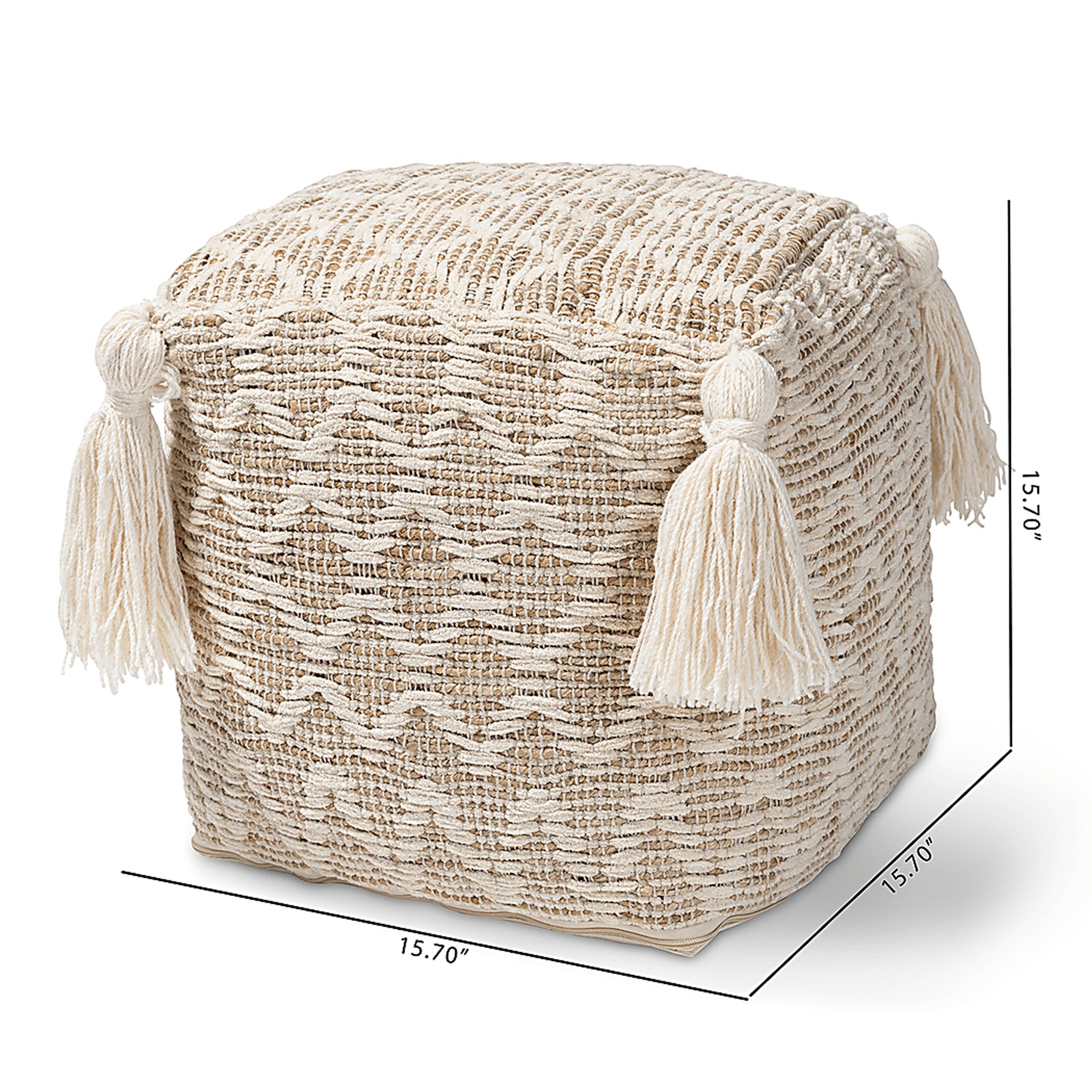 Kentmont Lane Natural Pouf - Image 6
