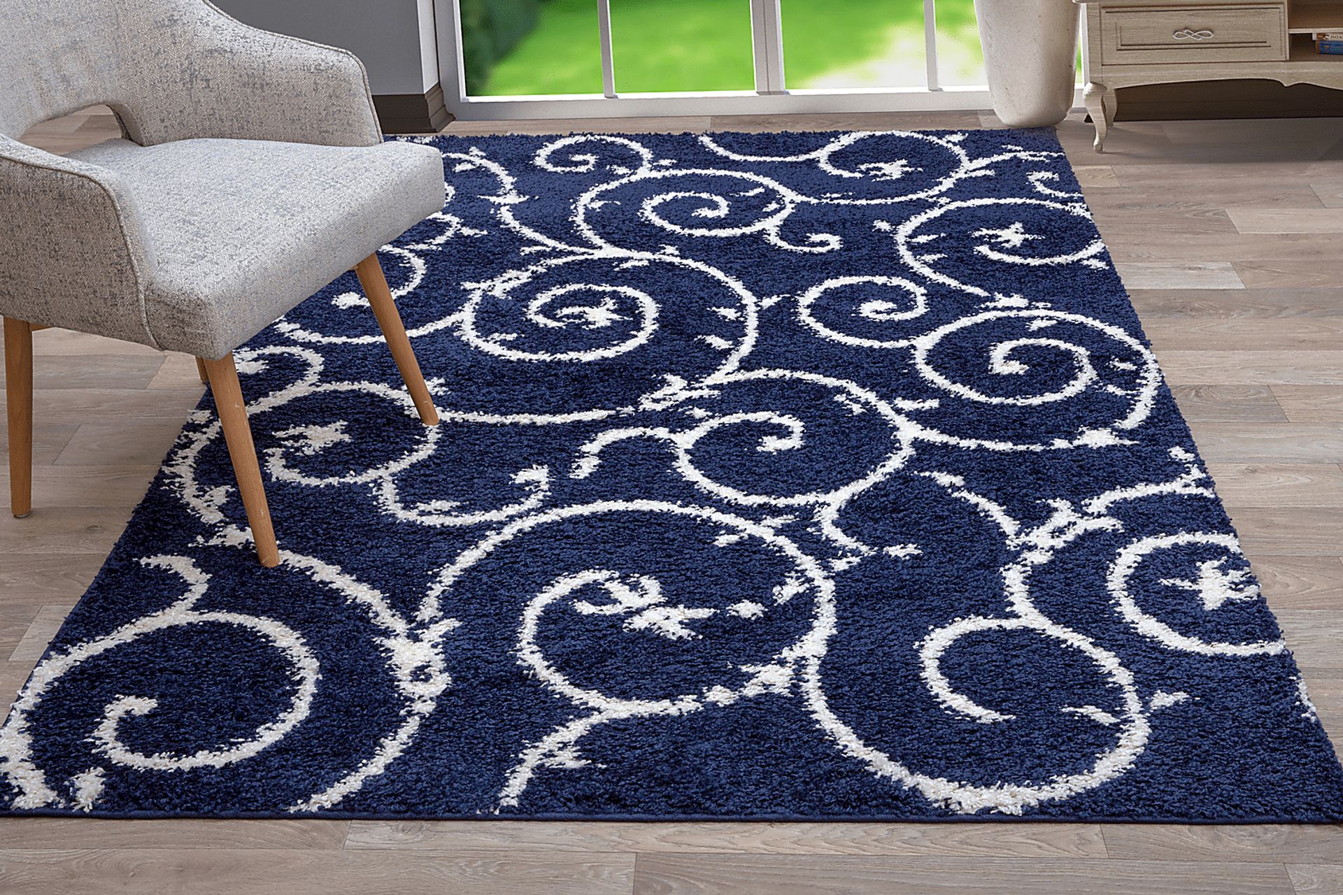 Kerli Navy 5'3 x 7'3 Rug - Image 4