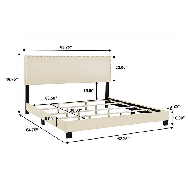Kernite Beige King Bed - Thumbnail - Image 8