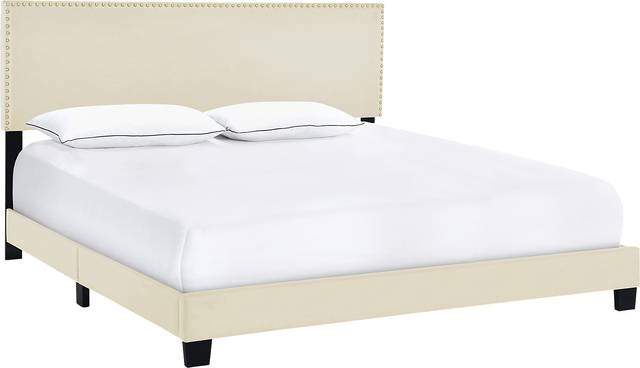 Kernite Beige King Bed - Thumbnail - Image 1