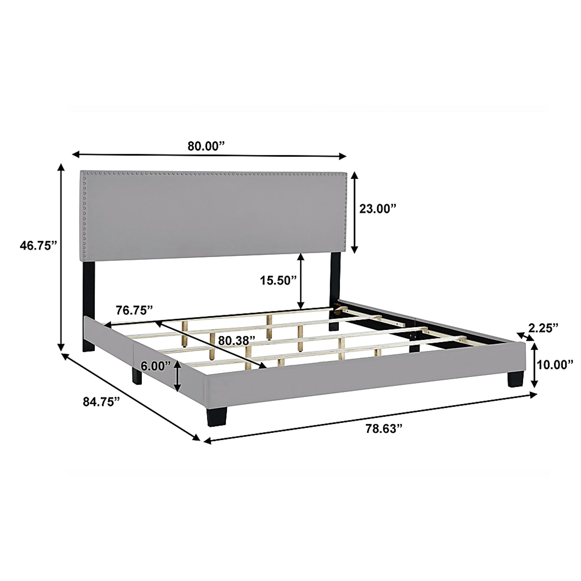 Kernite Dark Gray King Bed - Image 8