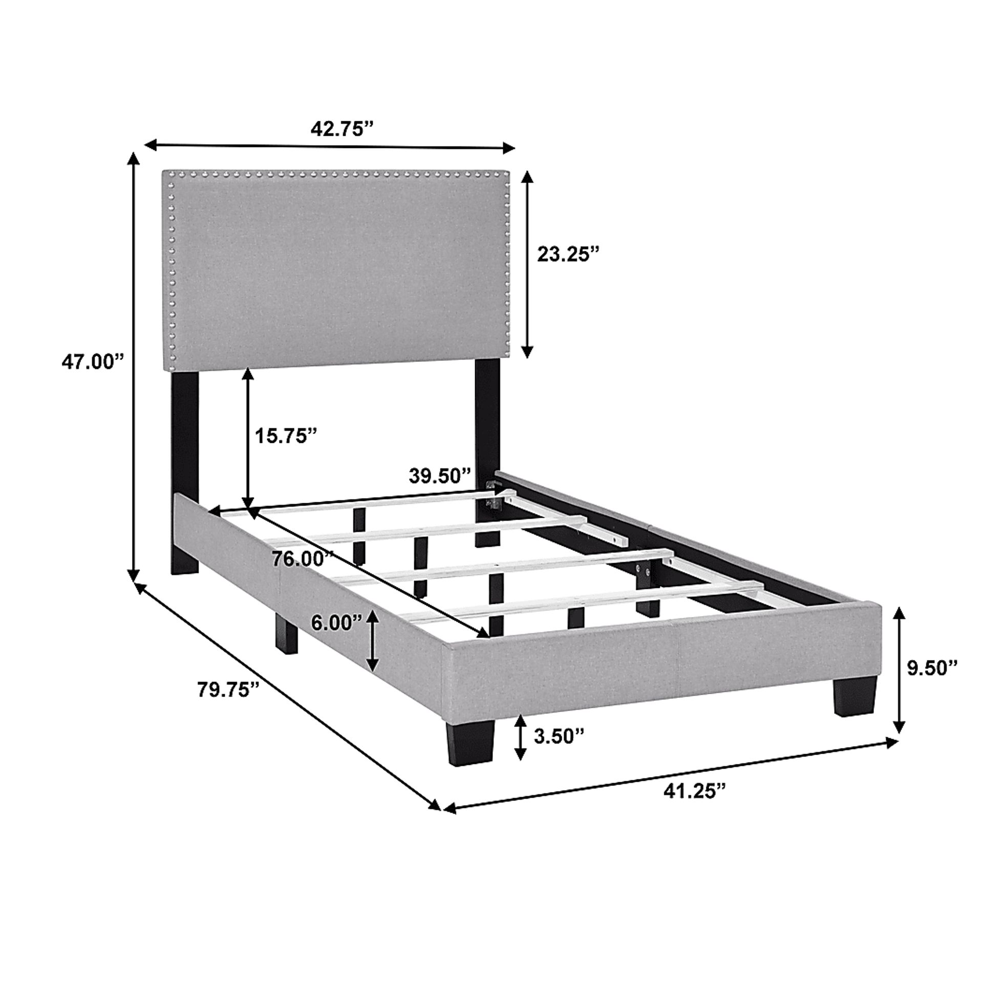 Kernite Dark Gray Twin Bed - Image 9