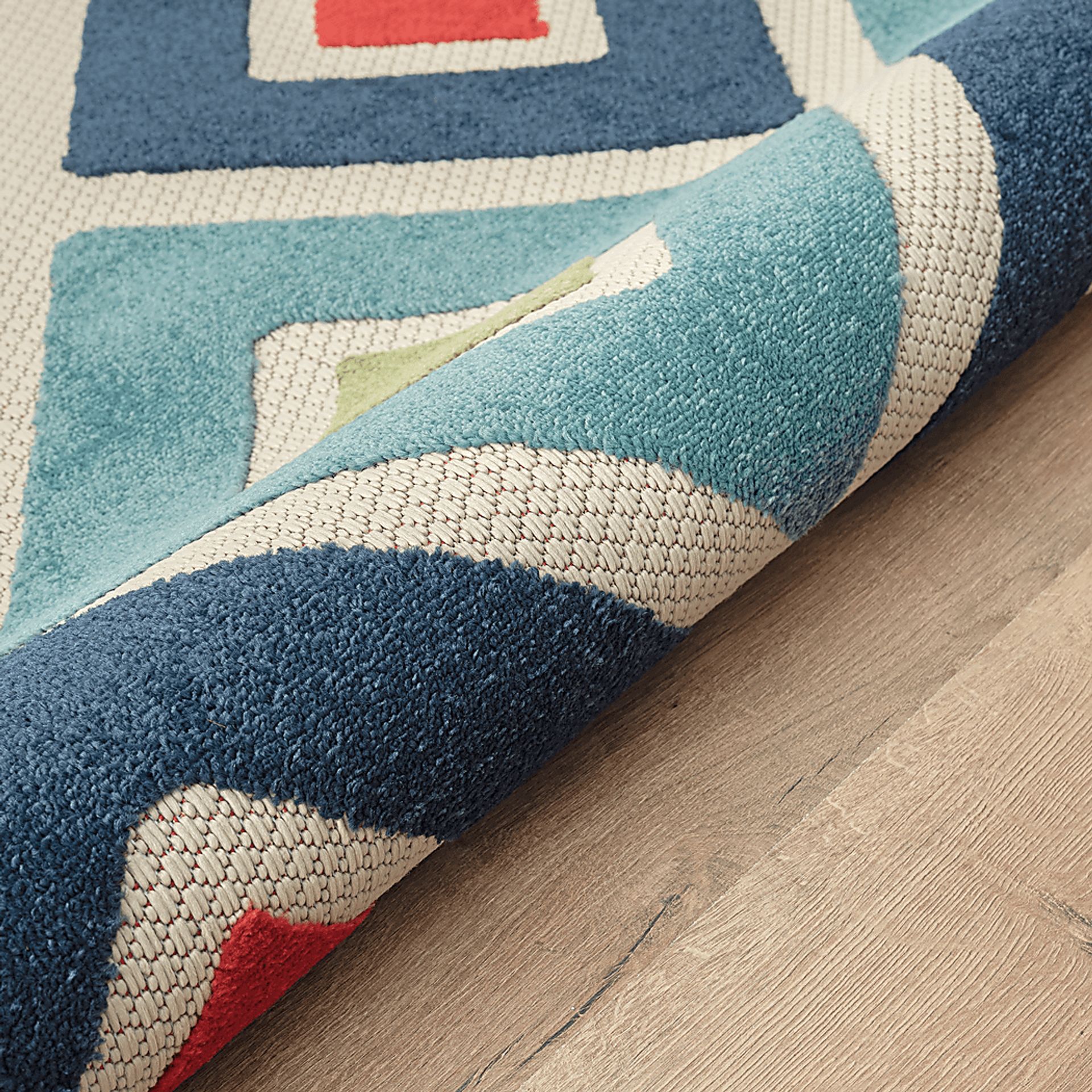 Kerosumu Blue 5' x 8' Indoor/Outdoor Rug - Image 5