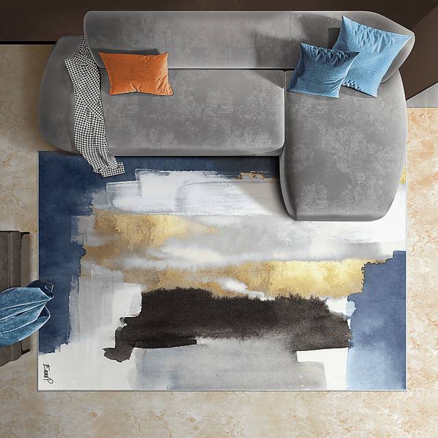 Kerrans Blue 5' x 7'7 Rug - Thumbnail - Image 2