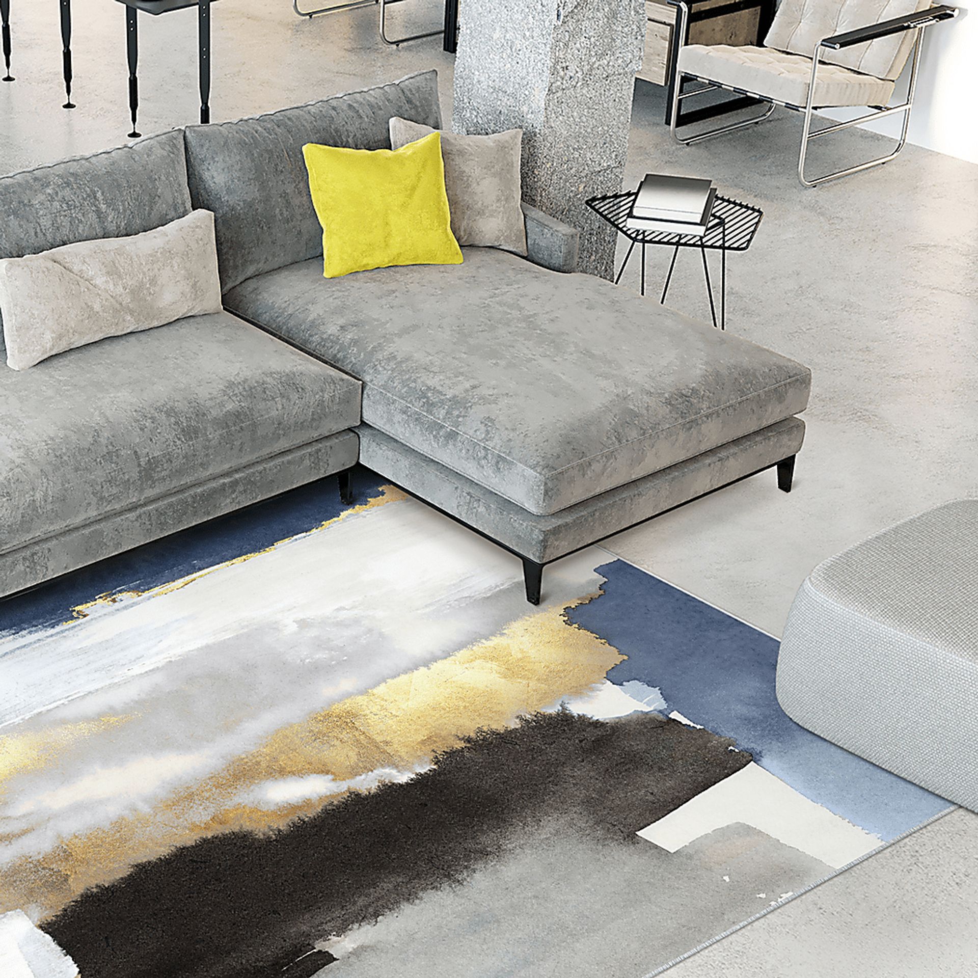 Kerrans Blue 5' x 7'7 Rug - Image 3