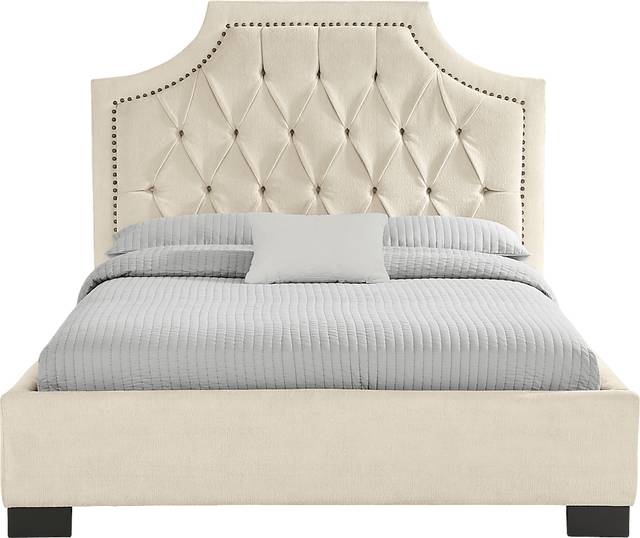 Kerrisdale Beige 3 Pc Queen Upholstered Bed - Thumbnail - Image 1