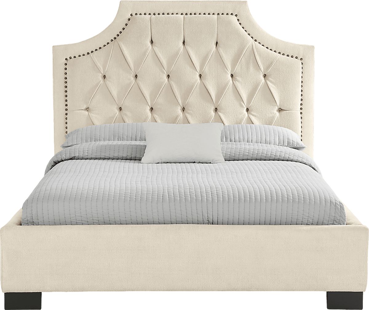 Kerrisdale Beige Polyester Fabric 3 Pc Queen Bed | Rooms to Go