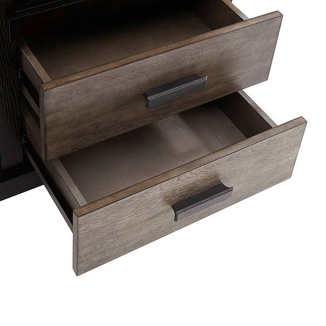 Kerrybrook III Brown 59 in. Console With Smart Electric Fireplace - Thumbnail - Image 7