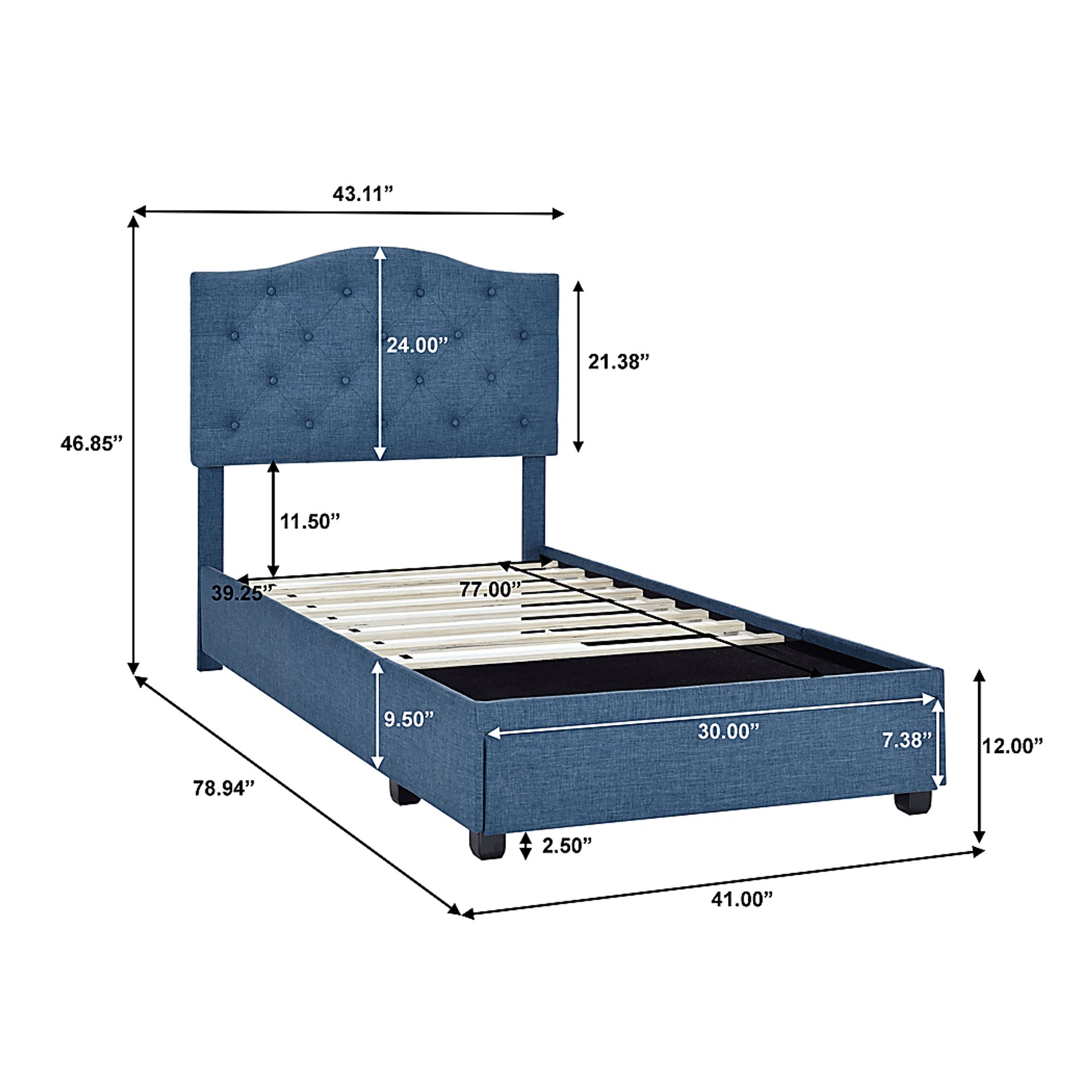 Kerrydale Blue Twin Bed - Image 9