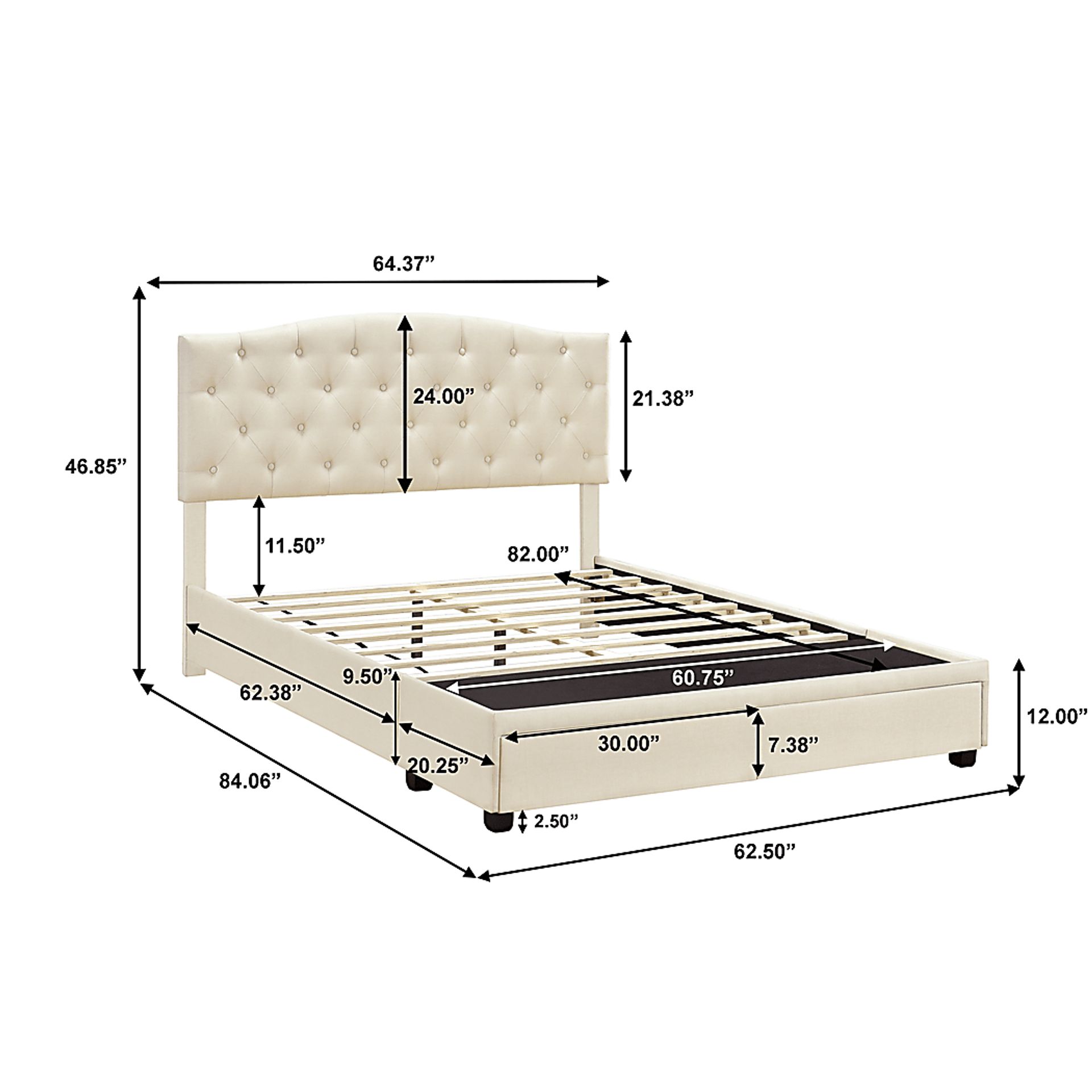 Kerrydale Cream Queen Bed - Image 9