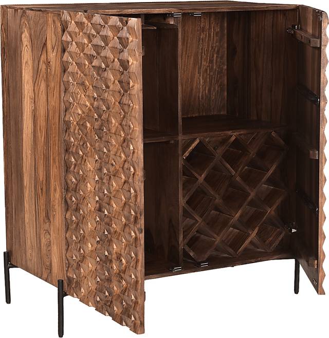 Kessell Brown Bar Cabinet - Thumbnail - Image 5