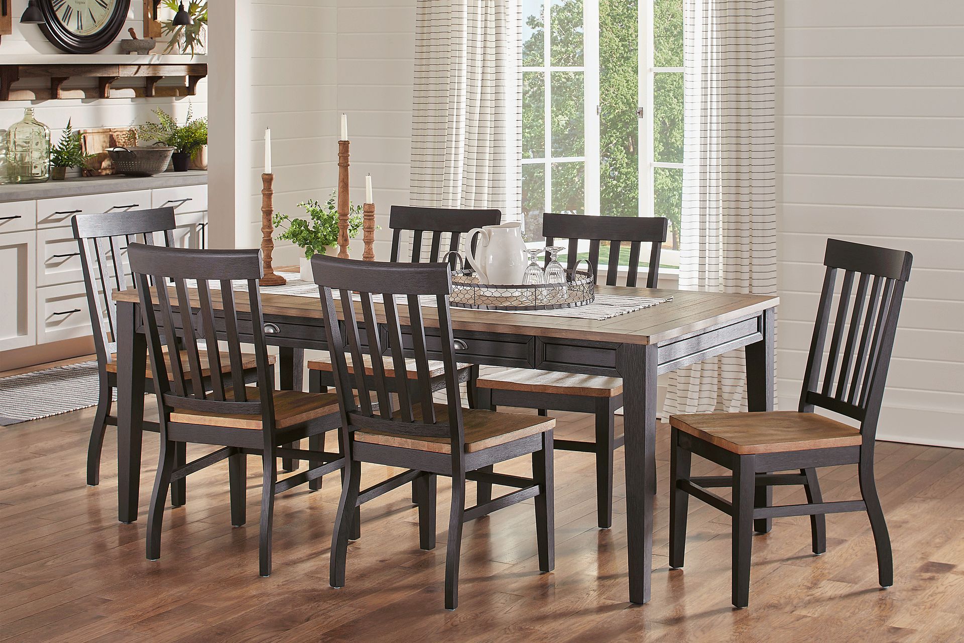 Keston Black 5 Pc Rectangle Dining Room - Image 1