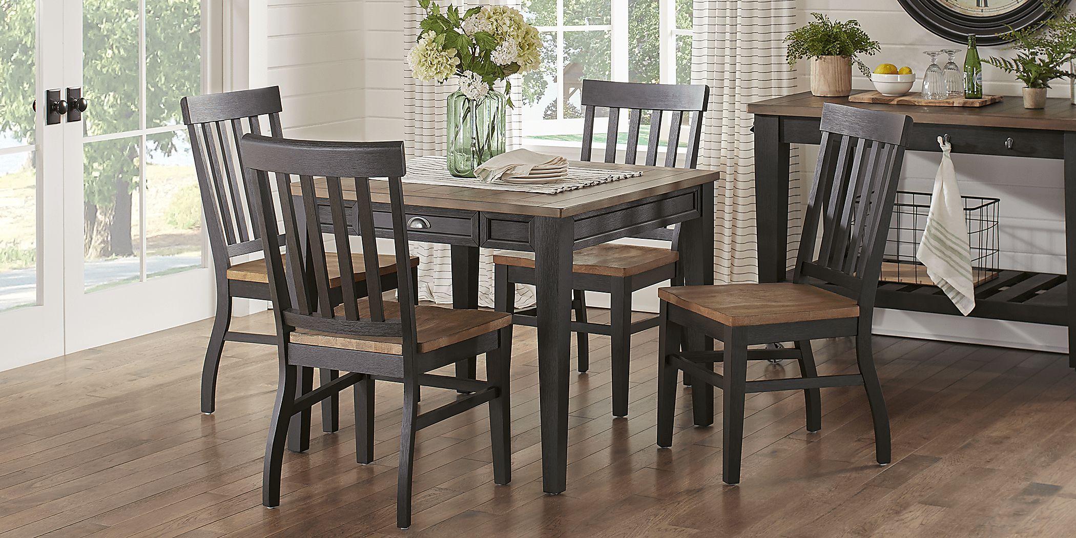 Keston Black 5 Pc Square Dining Room