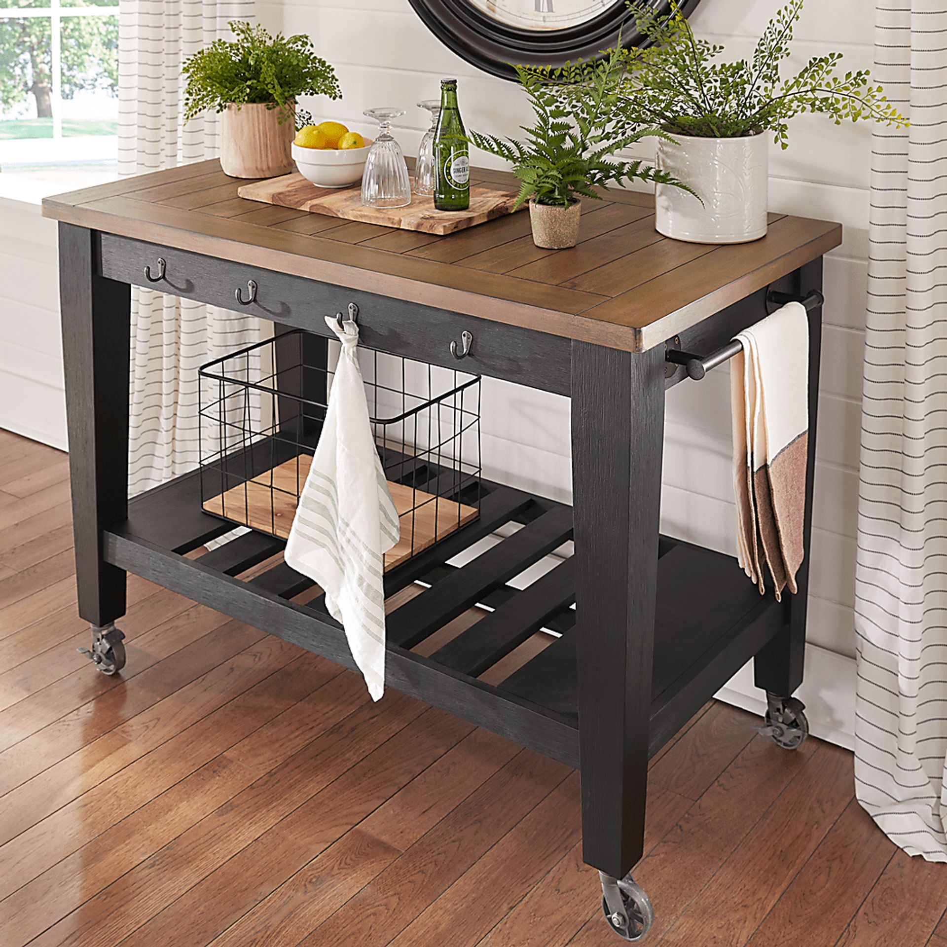 Keston Black Kitchen Cart - Image 4