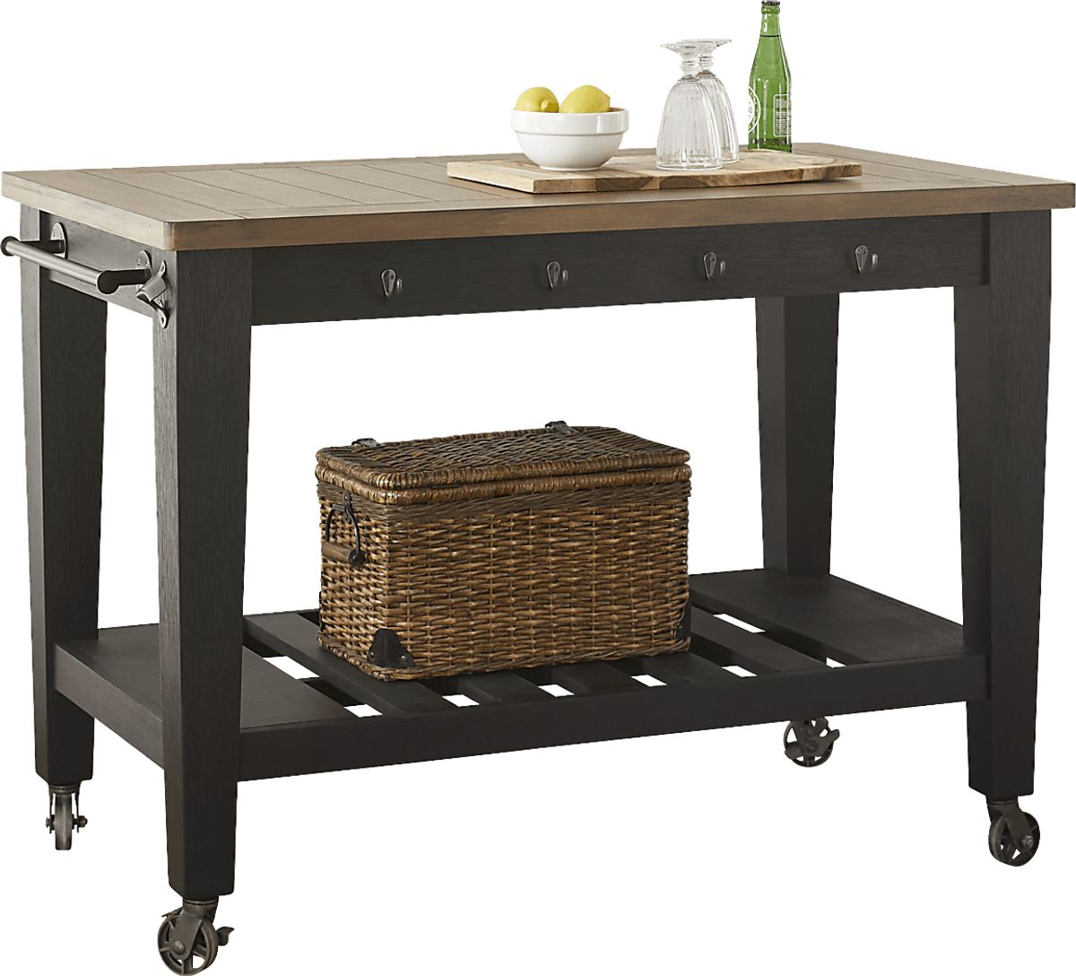 Keston Black Black,Colors Kitchen Cart | Rooms to Go