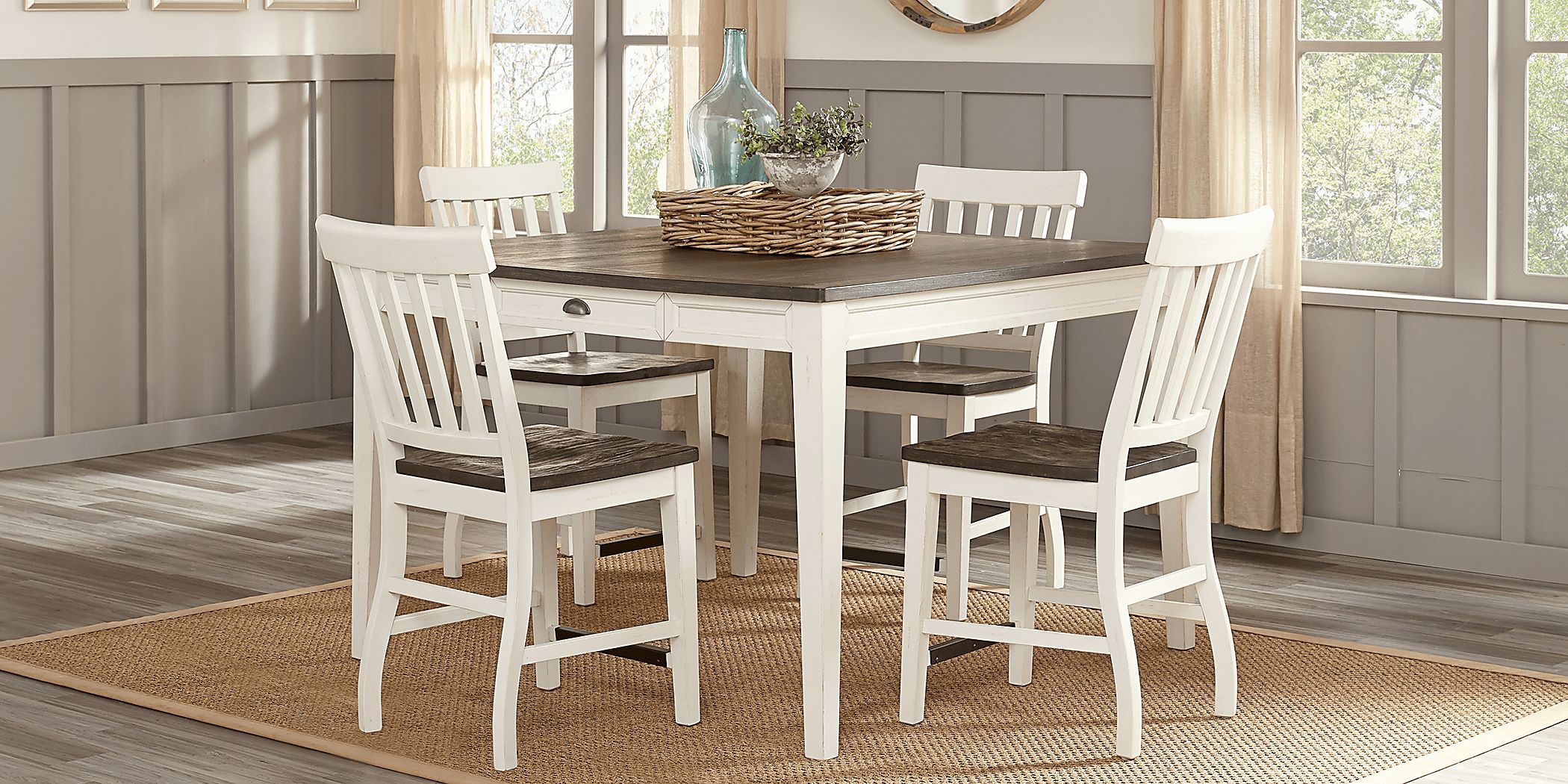 Keston White 5 Pc Square Counter Height Dining Room - Rooms To Go