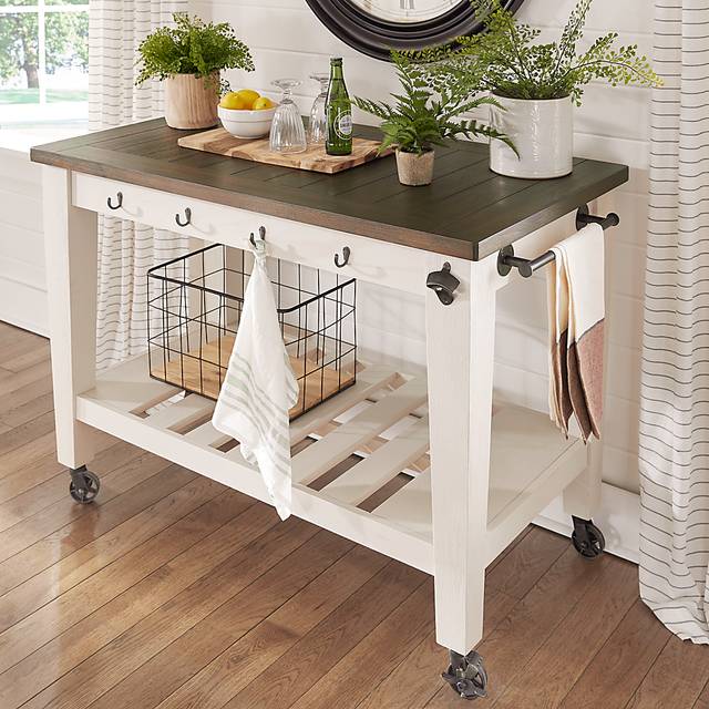 Keston White Kitchen Cart - Thumbnail - Image 2