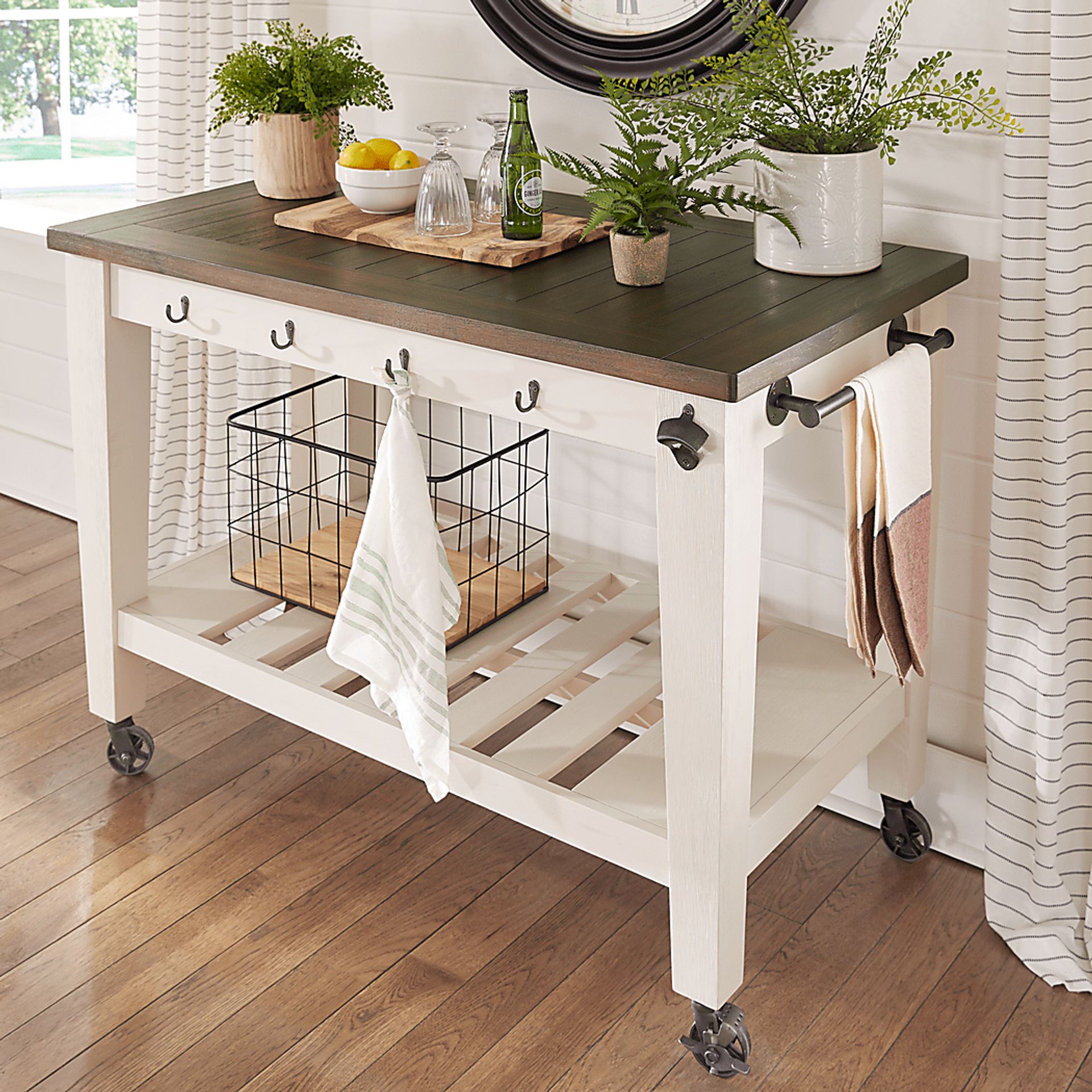 Keston White Kitchen Cart - Image 2
