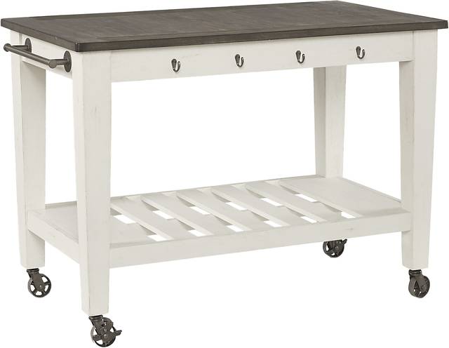 Keston White Kitchen Cart - Thumbnail - Image 1