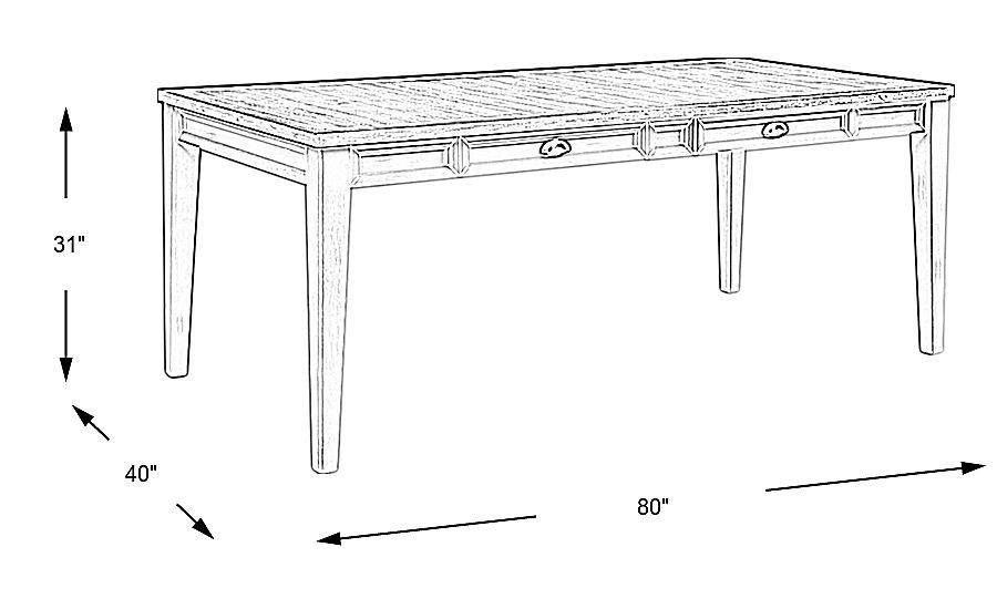 80"l x 40"w x 31"h