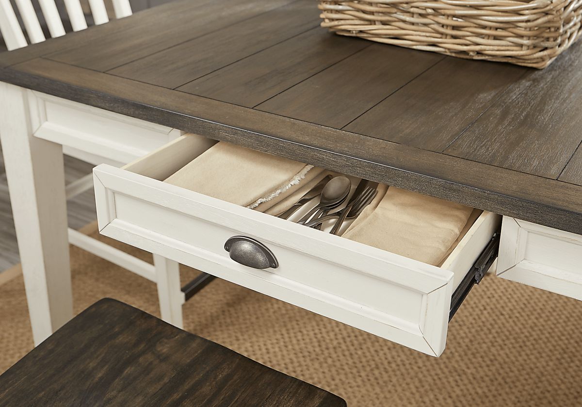 Keston 7 Pc White Colors,White Dining Room Set With Counter Height