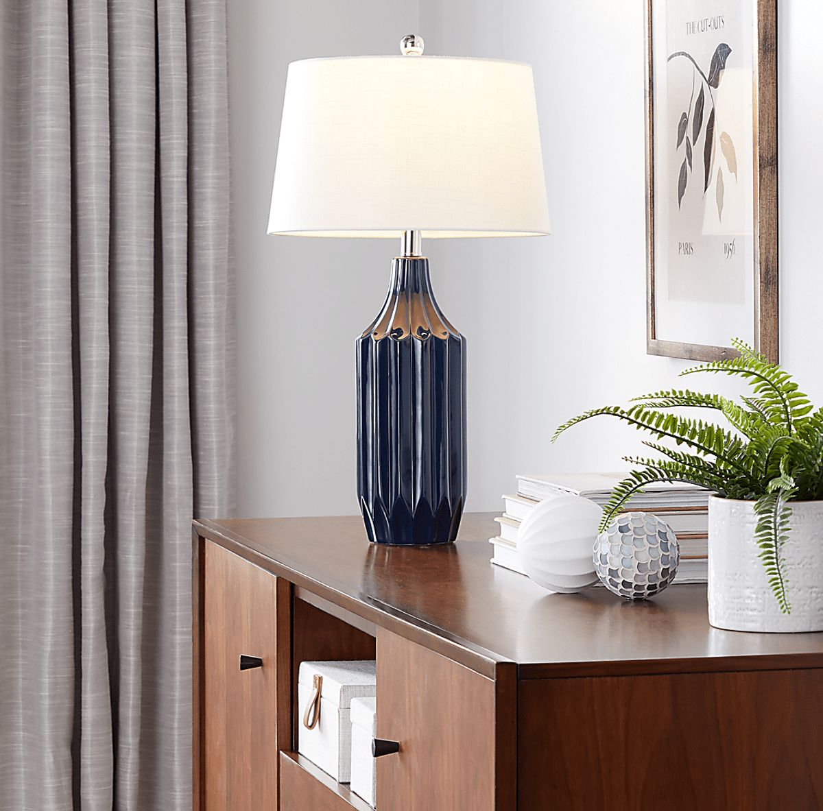 Keswick Land Navy Blue Table Lamp | Rooms to Go