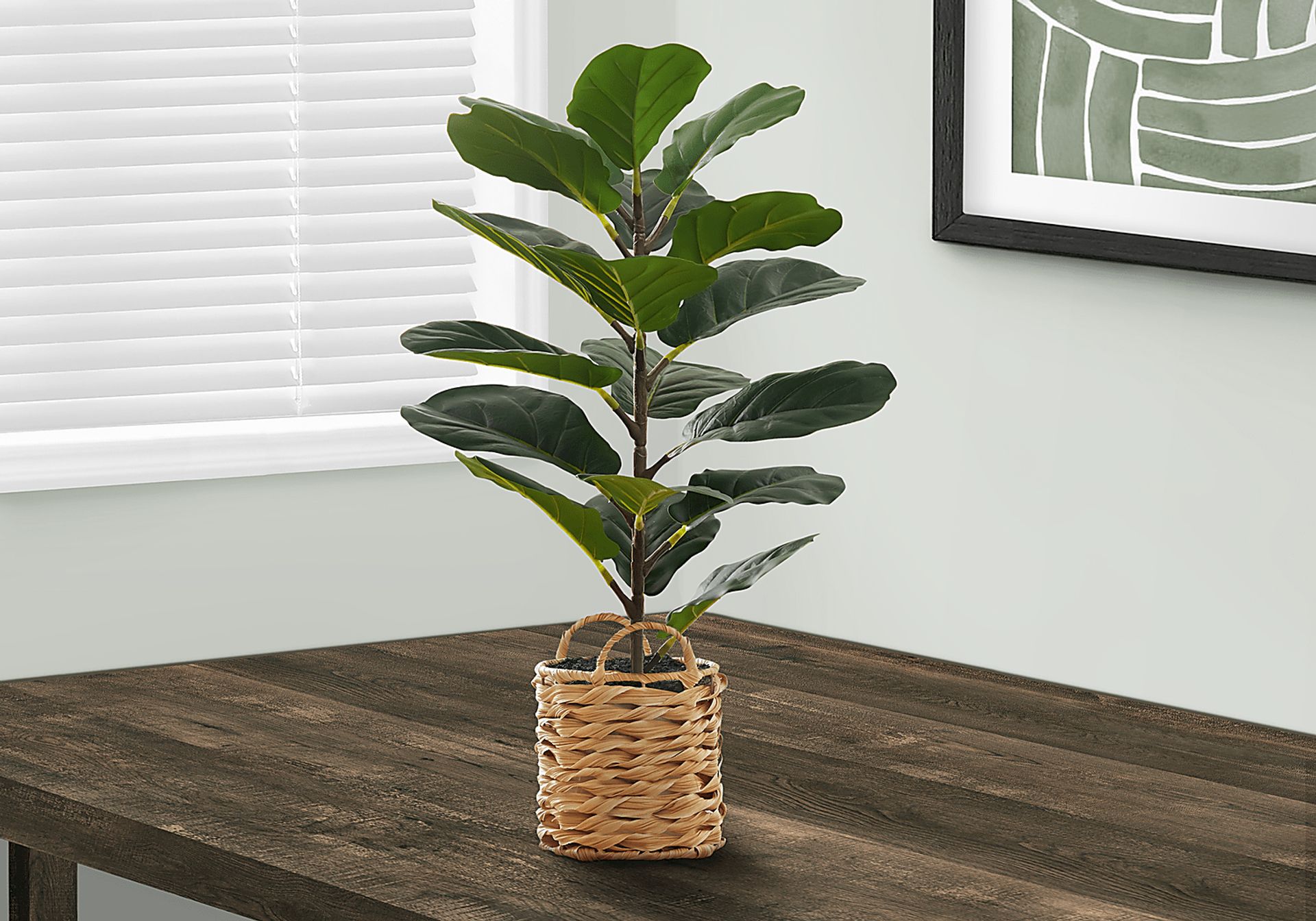 Ketembilla Green Artificial Fiddle Tree - Image 2