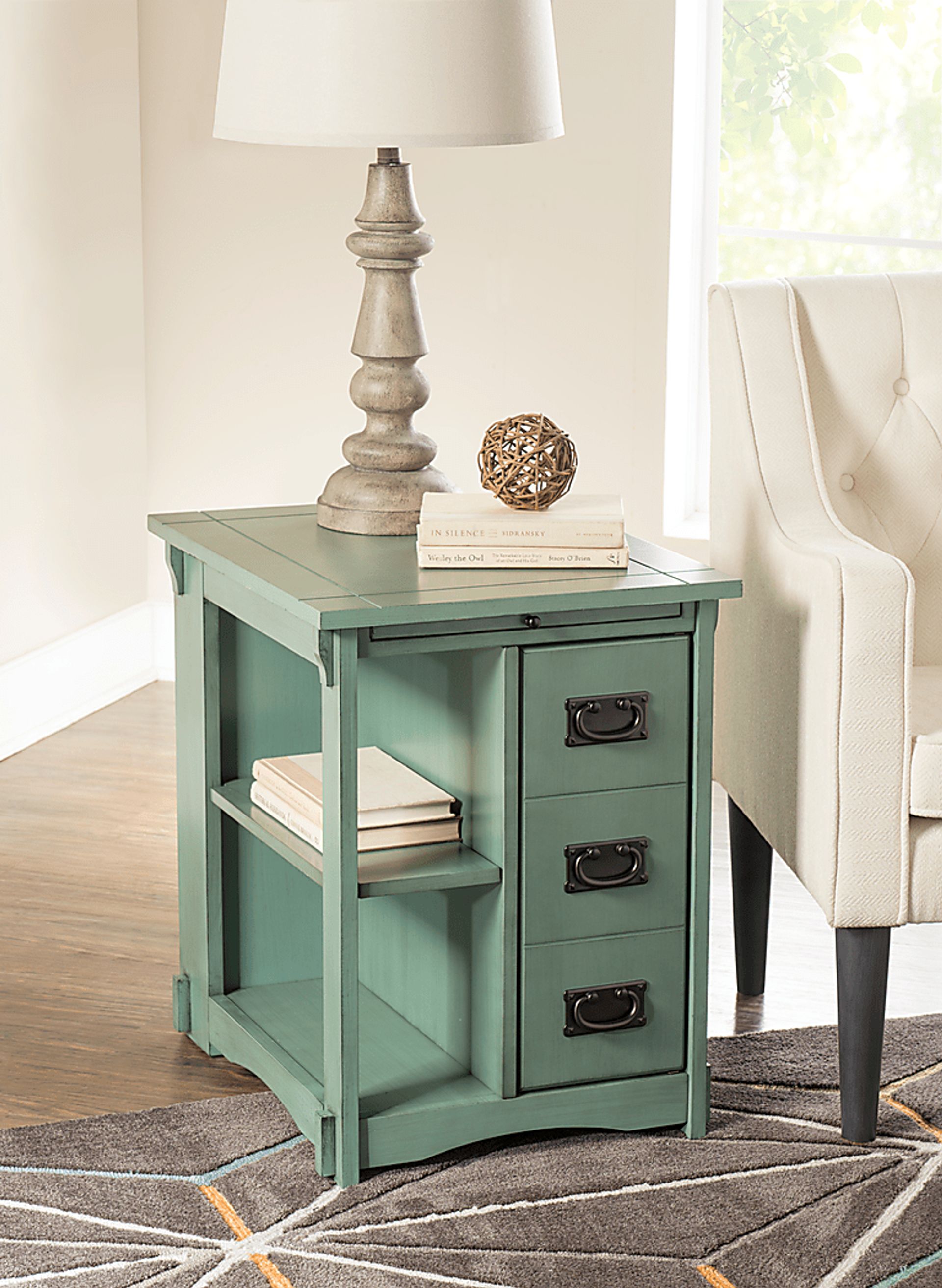 Ketura Teal End Table - Image 2